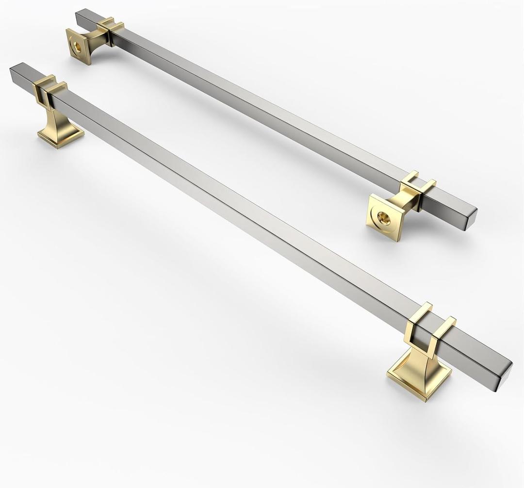 Asidrama 10 Pack 11.3 Inch(288mm) Brushed Satin Nickel and Gold Kitchen Cabinet Handles, Cabinet Pulls Kitchen Cabinet Hardware for Cupboard Drawer Pulls