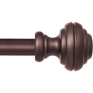 Bronze Curtain Rods for Windows 48-84 inch,3/4 inch Heavy Duty Adjustable Decorative Curtain Rod with Modern Finials,Window Rods for Bedroom, Living Room,Patio and Kitchen