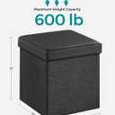 SONGMICS 15 Inches Ottoman with Storage, Foot Rest, 661.4 lb Load Capacity