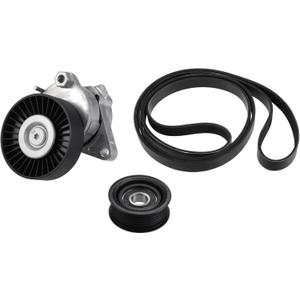 X AUTOHAUX Serpentine Drive Belt Tensioner Pulley and Idler Pulley Belt Assembly for Mercedes-Benz C240 C320 CL500 CLK320 E320 E500 ML500 S350 SL55 for AMG AC Belt Tension Idler Pulley