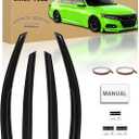 Window Rain Guards for Honda Accord 2018-2022 Window Visors Accessories | Out-Channel Tape-On Low-profile No-drill Style Side Wind Deflector Width is 3 Inches Reduces Wind Noise