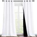 NICETOWN White Blackout Curtains 90 inches Long, Full Light Blocking Drapes with Black Liner for Nursery, Thermal Insulated Draperies for Hall, Villa (2 Pieces, 46" Wide Each Panel, Pure White)