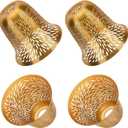 Ceiling Fan Light Covers, ALUCSET Cracks Metal Pendant Light Shade, Light Fixture Cover Metal Lamp Shade Replacement with 1-5/8-Inch Opening Fitter for Wall Lamp Chandelier-Yellow Brass/Gold-plated