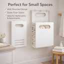 Wall Mounted Laundry Basket, Foldable Slim Hamper for Small Spaces, 18.6"L x 11"W x 6.8"H