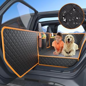 Dog Car Seat Cover for Back Seat, Hard Bottom Car Seat Cover for Dogs with Door Protectors, Waterproof Back Seat Extender for Dogs, Scratch-Resistant, Suitable for Cars