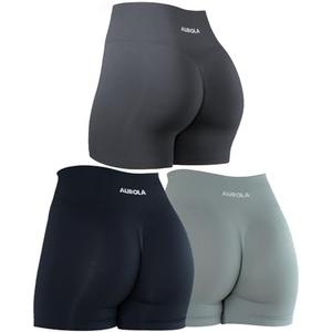 AUROLA Dream Collection Women Workout Shorts High Waist Gym Shorts, Scrunch Butt Seamless Athletic Shorts, Large