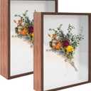 2 Pack Shadow Box Frame 11"x 14" Wood Deep Shadow Boxes Display Cases, Dried Flowers, Photos, Handicrafts Picture Frames for Wall Hanging Tabletop (Walnut Wood, 11"x 14")