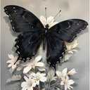 Butterfly Paint by Numbers Kit for Adults - DIY Black Butterfly on White Flowers Painting on Canvas 16x20In, Acrylic Paint Set, Suitable for Beginners, Art for Home Decoration or Gifts