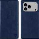 ZZXX for iPhone 17 Pro Max Wallet Case with [RFID Blocking] Card Slot Stand Strong Magnetic Leather Flip Fold Protective Phone Case for iPhone 17 Pro Max Case Wallet(Blue-6.9 inch)