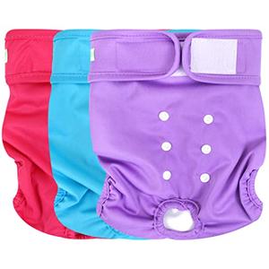 wegreeco Washable Reusable Premium Female Dog Diapers, Medium Large Small Dog Doggie Puppy & Doggy Diapers Female,Period Panties in Heat (Pack of 2 Medium)