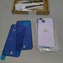 Rear Back Glass Replacement for iPhone 14 6.1-inches with + Pre-Installed Plate and Camera Frame and Lens + Reparing Tool Kit (Purple)