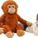 Giant Monkey Stuffed Animals, Large Stuffed Monkey Plush Toy, Big Jumbo Plushie Toy, Jungle Animal Toys, Gifts for Kids on Birthday Christmas(23.6 Inch, Brown)