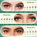 KEYYOU Flaunt Lash Clusters Flora Eyelash Clusters D Curl Cluster Eyelash Extensions 8-18mix False Eyelashes 144pcs Classic Wispy Natural Lash Cluster with SpikesF01