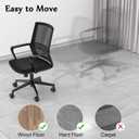 Office Chair Mat for Hard Wood Floor, Transparent, 51 X 63in