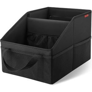 Car Organizer - Automotive Organizer for Front And Back Seat or Floor, Car Caddy Organizer with Divide, Handles and Multiple Mesh Pockets