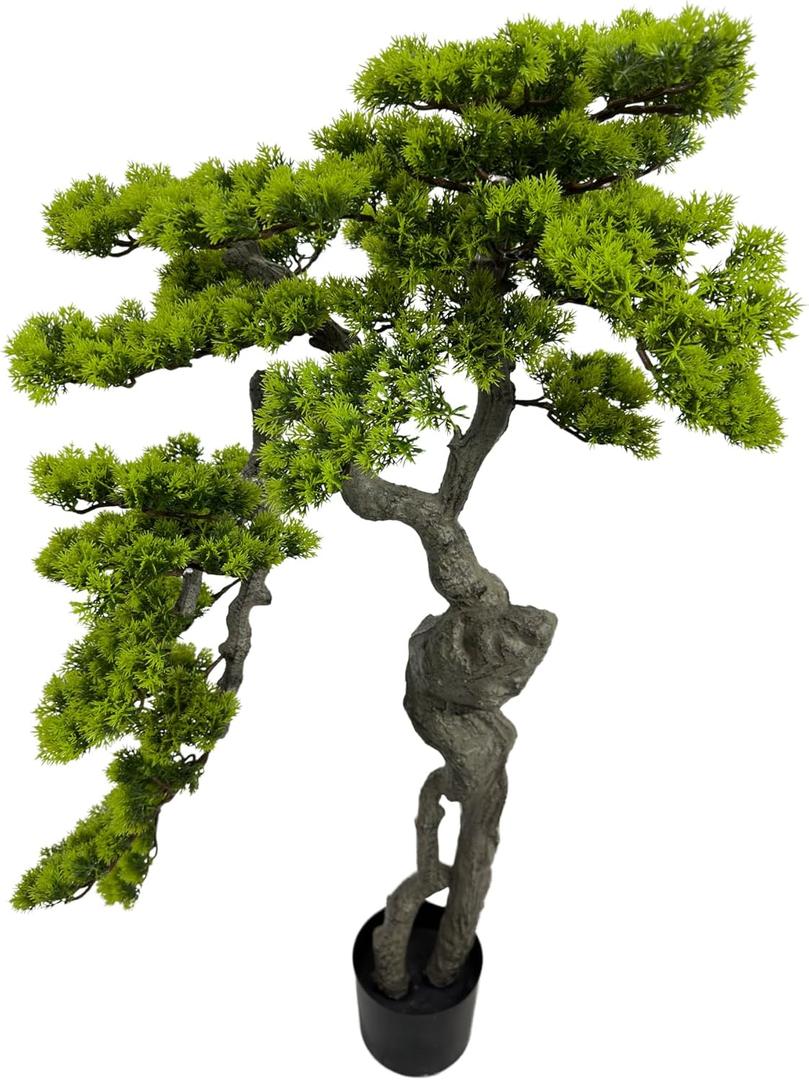 3.5ft43in Artificial Bonsai Tree Juniper Faux Plants Indoor Big Fake Plants Decor with Ceramic Pots for Home Table Office Desk Bathroom Shelf Bedroom Living Room Farmhouse Decorations