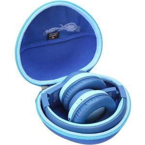 Aproca Kids Headphones Case Compatible with iClever BTH12 / HS19 / BTH26 Kids Bluetooth Headphones, Storage Hard Bag - Blue (Case Only)