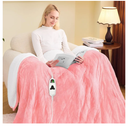 greenoak Heated Blanket Electric Full 72"X84", Heating Blanket with 10 Heat Levels 1/2/4/6/8 Hours Auto-Off, Soft Flannel Sherpa Warm Heater Christmas Blanket,Light Pink