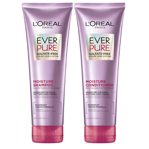 L'Oreal Paris Moisture Sulfate Free Shampoo and Conditioner Set, Hair Care for ColorTreated Hair with Rosemary Botanicals, EverPure, 1 Kit