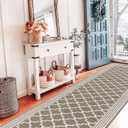 Pauwer Hallway Runner Rug 2'8"x10' Washable Kitchen Runner Rugs Non Slip Entryway Rug Long Door Mat Indoor Entrance Absorbent Laundry Room Floor Mat Carpet Doormat Front Door Rug, Brown
