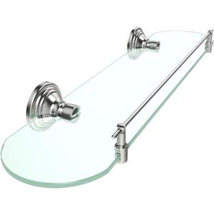 20inch Glass Shelf for Bathroom, Brushed Nickel Bathroom Glass Shelves Wall Mounted, Stainless Steel Floating Glass Shelves Modern