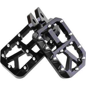 Dirt Bike Foot Pegs for Ebike Surron Light Bee X S, Color Prickly Peg,Motorcycle Aluminum Alloy Pedal for Segway X160 X260/Talaria X3 X4/E Ride PRO SS,Black Body with Silver Spikes