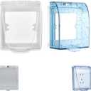Outdoor Indoor Waterproof Outlet Covers, 2 Pcs Clear Outlet Protector Box Household Electrical Box Cover Plastic Wall Dust Covers Bathroom Outlet Receptacle Protectors