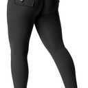YEOREO CoreFlex Leggings with Pockets for Women Charm Scrunch Workout Leggings V Cross Waist Butt Lifting Gym Yoga Pants (Small, Black)