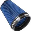 MUGE RACING 6" 152 mm High Flow Inlet Air Filter, Air Intake Cone Filter Replacement Performance Washable Clamp-On Dry, 8'' Tall(Blue)