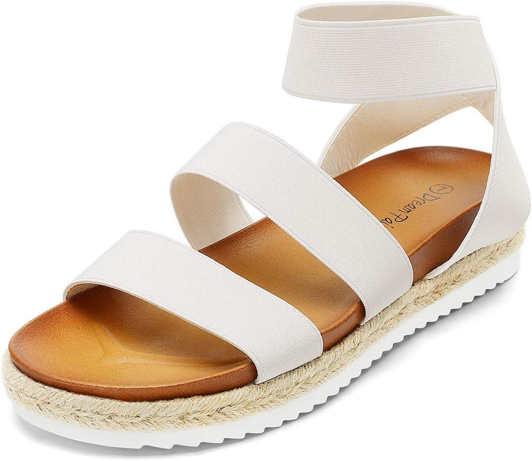DREAM PAIRS Women’s Open Toe Ankle Strap Espadrille Flatform Platform Wedge Sandals 5.5