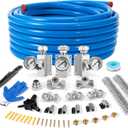 3/4" × 100ft Shop Air Line Kit, HDPE-Aluminum Compressed Air Line kit for Garage with Tee & Elbow Fittings, Rapid Air System for Air Compressor, Leak-Proof & Easy Installation