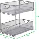 Mind Reader Accessory Organizer, Supply Storage, Makeup, Office, Kitchen, Metal Mesh, Silver
