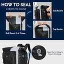 Haimont Large Waterproof Roll Top Dry Backpack 100L, Black/Grey