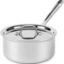 All-Clad D3 Stainless Steel 3 Quart Sauce Pan With Lid- Made in the USA- The Original Bonded Professional Cookware- Oven Safe & Induction Compatible