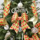 MAYREEL Red and Lime Green Crushed Velvet Wired Ribbon 4 Inch Extra Wide Christmas Ribbon with Gold Diamond Lattice Glitter, 10-Yard Roll for Christmas Tree, Wreaths, Bows & Elegant Holiday Dcor