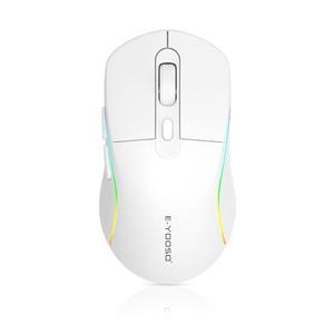 E-YOOSO Wireless Gaming Mouse, 10,000 DPI, Tri-Mode 2.4Ghz/Bluetooth/USB-C Wired, RGB Backlit, 6 Programmable Buttons, Ergonomic Rechargeable Gamer Mice with PC, Mac, PS, Xbox - White