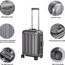TRAVELKING All Aluminum Carry On Luggage with TSA Locks Fashion Cool Metal Hard Shell Spinner Suitcase (Grey, 20 Inch)