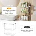 Bathroom Counter Organizer for Vanity, Makeup Organizer Countertop with Holder, Large Capacity Storage Rack, Perfect Large Skincare, Hair Care, Perfume, Easy to Install (Clear, 3Tiers)