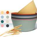 WANBY Large Cereal Bowls Wheat Straw Fiber Salad Bowls Lightweight Unbreakable Dinner Bowls Set Dishwasher & Microwave Safe (8 Pack 54Oz)