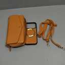 Crossbody Wallet Case for iPhone 17 Pro Max 6.9", Magnetic Detachable PU Leather Case with RFID Blocking Card Holder, Wristlet & Shoulder Strap, Flip Zipper Clutch Purse for Women - Orange