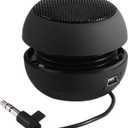 Mini Speaker, Retractable Speaker with USB Charging Cable, 3.5mm Audio Interface Portable Speaker for MP3, MP4, MP5, Mobile Phones, Computers(Black, 12)