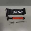 SPORTBIT Ballpump for Sports Balls - Basketball Pump for Sport Balls - Football & Soccer, Basketball, Volleyball Pump, Swim Inflatables - Hand Air Pump with 3 Needles, Nozzle, Extension Hose, Pouch (Red)