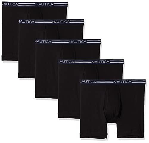 Nautica Men's 5 Pack Classic Cotton Boxer Briefs M