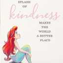 Disney Princess The Little Mermaid Ariel Wood Block Decor - A Little Splash of Kindness Makes The World a Better Place (Red)