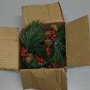 6FT Christmas Garland with Lights,Battery Operated 25 LED 9 Modes with Pine Cones Red Berries Branches Garland Christmas Decorations for Indoor Outdoor Home, Perfect for Festive Xmas Decor