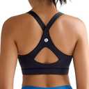 RUNNING GIRL Black Sports Bra for Women,Y Back Molded Cups High Support Sports Bras for Women Large Bust(3138Black_M)