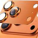Hoerrye for iPhone 17 Pro Max Camera Lens Protector -12FT Shatterproof Military Grade Strong Adsorption 9H+ Tempered Glass Camera Screen Full Protective Cover Case Friendly,Cosmic Orange