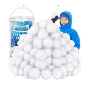 Elcoho 200 Pieces 2 Inch Fake Snow Fight Ball Artificial Snow Xmas Party Supplies Winter Snowball Fight Games Indoors