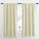 NICETOWN Blackout Curtains for Living Curtains, Room Darkening Window Curtain Panels, Easy-Care Solid Thermal Insulated Draperies/Drapes for Daughter Room (Beige, 2 Panels, 42 by 63)