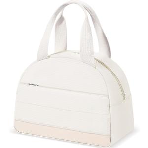 Lunch Box for Women, Leakproof Insulated Lunch Bag, Cute Lunch Box, Lunch Tote Bag with Large Capacity, Lunch Container for Work/Office/School (M-Beige)